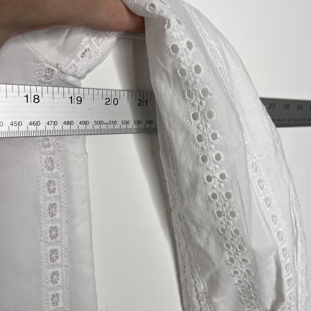 Draper James Dress Womens 4 White Eyelet Shirt Dress Long Sleeve Lined DRW0642 - Picture 13 of 13